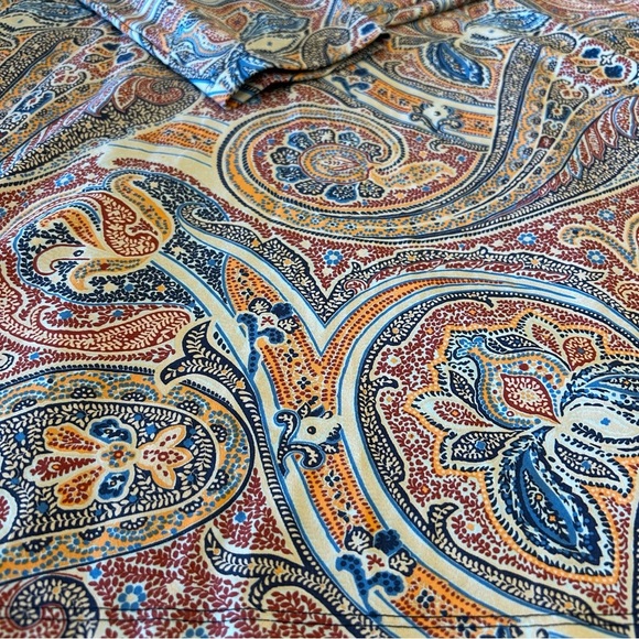 J McLaughlin Top Biscayne Tunic Catalina Cloth Blue Paisley Floral Printed M - Picture 2 of 8